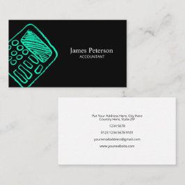 Handzeichnung des Rechner | Schwarz Visitenkarte