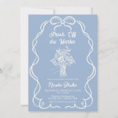 Handziehen Blue Off Market Brautparty Einladung (Vorderseite)