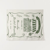 Handziehen frisch vom Brautparty des Marktes Wandteppich (Vorderseite (Horizontal))