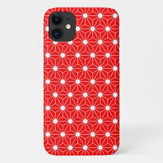 Hanf Leaf Asanoha japan Muster traditionelle rote Case-Mate iPhone Hülle (Rückseite)