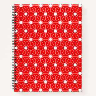 Hanf Leaf Asanoha japan Muster traditionelle rote Notizblock