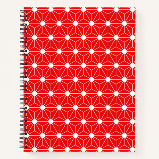 Hanf Leaf Asanoha japan Muster traditionelle rote  Notizblock (Vorderseite)