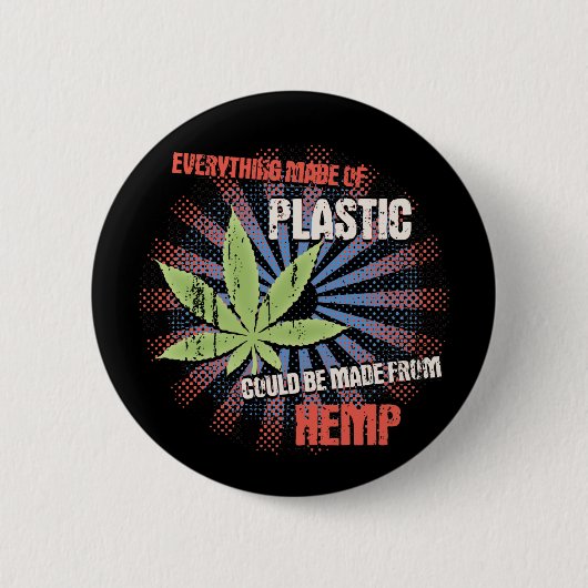 Hanf-Plastik Button (Vorderseite)