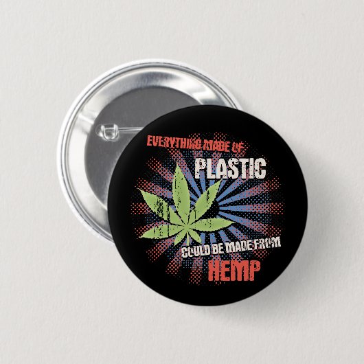Hanf-Plastik Button (Vorne & Hinten)