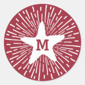 Hang a Shining Star Christmas Monogram Runder Aufkleber (Vorderseite)