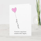 Hang da rein! - Beat Cancer - Niedlich Pink Balloo Karte (Vorderseite)