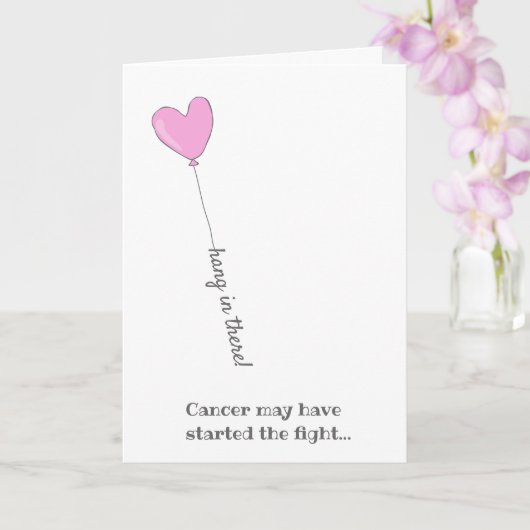 Hang da rein! - Beat Cancer - Niedlich Pink Balloo Karte (Orchidee)