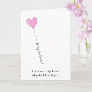 Hang da rein! - Beat Cancer - Niedlich Pink Balloo Karte