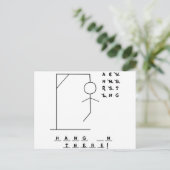"Hang da rein!" Hangman Game Postkarte (Stehend Vorderseite)