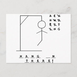 "Hang da rein!" Hangman Game Postkarte