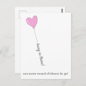 Hang da rein! - Letzter Chemo Niedlich Pink Ballon Postkarte (Vorne/Hinten)