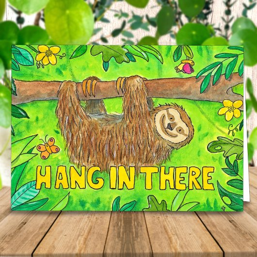 Hang da rein - Sloth Grußkarte von N. Janes Karte
