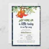 Hang einfach auf Sloth Baby Shower Boys Mädchen ne Einladung (Vorderseite)