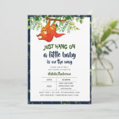 Hang einfach auf Sloth Baby Shower Boys Mädchen ne Einladung (Stehend Vorderseite)