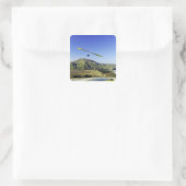 Hang Glider, Halbinsel Otago, bei Dunedin, Quadratischer Aufkleber (Tasche)