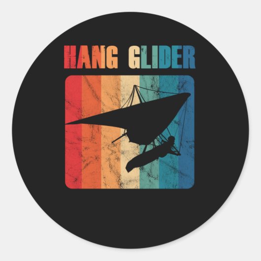 Hang Glider Hang Gliding Extreme Sports Geschenk Runder Aufkleber (Vorderseite)
