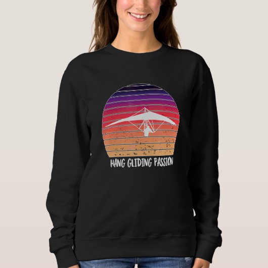 Hang Glider Silhouette Sunset Hang Gliding Passion Sweatshirt (Vorderseite)