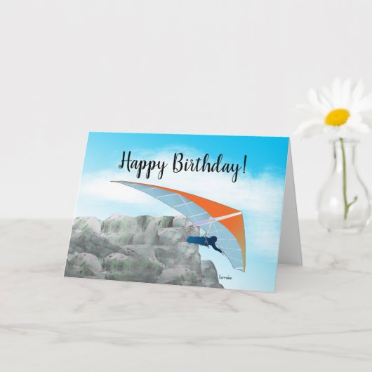 Hang Gliding Birthday Card Karte (Kleine Pflanze)