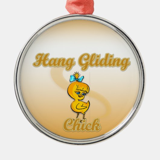 Hang Gliding Chick Silbernes Ornament (Vorne)