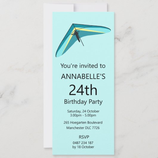 Hang Gliding Einladung (Vorderseite)