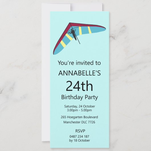 Hang Gliding Einladung (Vorderseite)