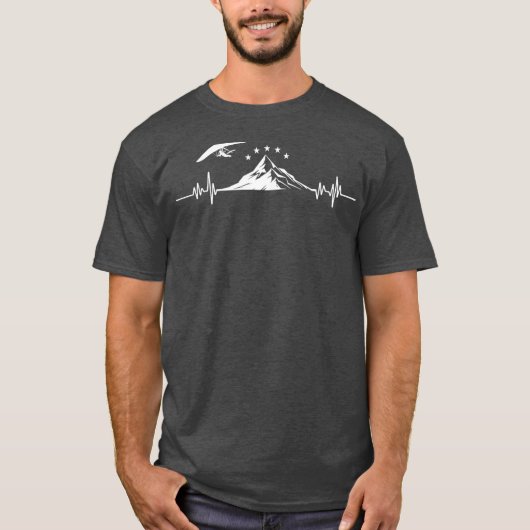 Hang Gliding Pilot Heartbeat Hang Glider EKG T-Shirt (Vorderseite)