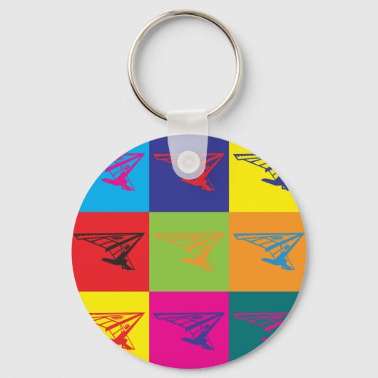 Hang Gliding Pop Art Schlüsselanhänger (Vorderseite)