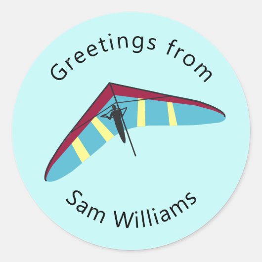 Hang Gliding Runder Aufkleber (Vorderseite)