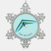 Hang Gliding Schneeflocken Zinn-Ornament (Vorderseite)