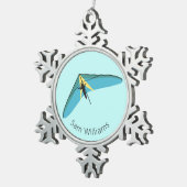 Hang Gliding Schneeflocken Zinn-Ornament (Rechts)
