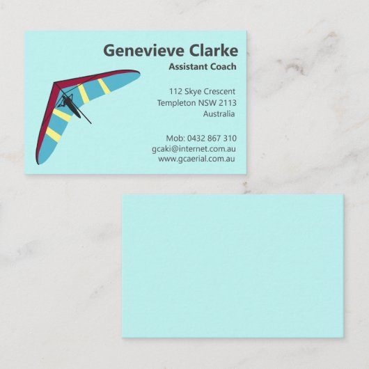 Hang Gliding Visitenkarte (Vorne/Hinten)