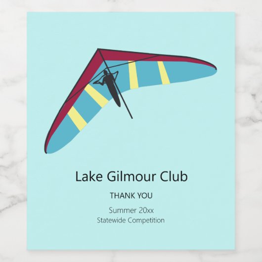 Hang Gliding Weinetikett (Einzelnes Label)