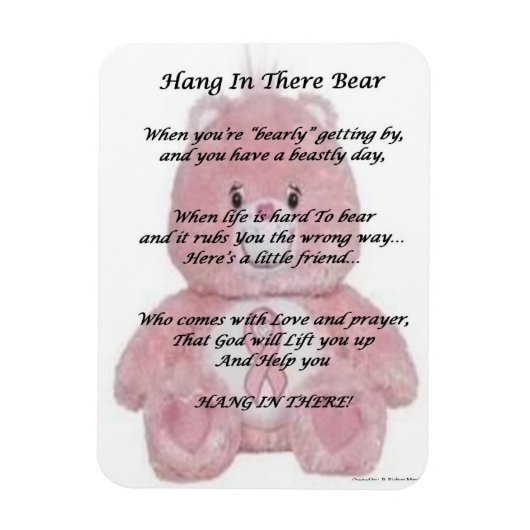 Hang in There Bear Magnet (Vertikal)