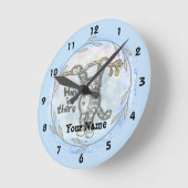 Hang In There Cat  custom name Clock Runde Wanduhr (Winkel)