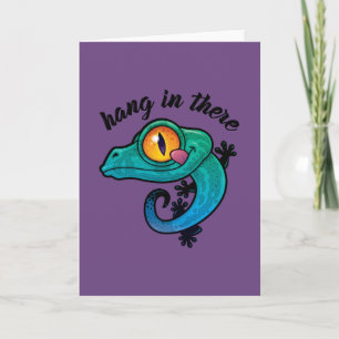 Hang In There Colorful Gecko Karte