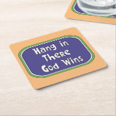 Hang in There - Der Gott gewinnt Rechteckiger Pappuntersetzer (angewinkelt)