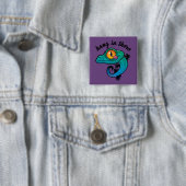 Hang in There farbenfroher Gecko Button (Beispiel)