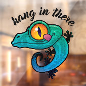Hang in There farbenfroher Gecko Fensteraufkleber (Blatt 2)