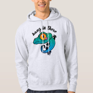 Hang in There farbenfroher Gecko Hoodie