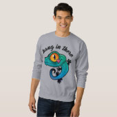 Hang in There farbenfroher Gecko Sweatshirt (Vorne ganz)