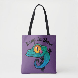 Hang in There farbenfroher Gecko Tasche