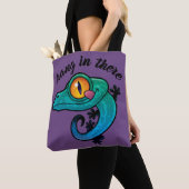 Hang in There farbenfroher Gecko Tasche (Von Nahem)