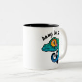 Hang in There farbenfroher Gecko Zweifarbige Tasse (VorderseiteRechts)