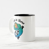 Hang in There farbenfroher Gecko Zweifarbige Tasse (Vorderseite Links)