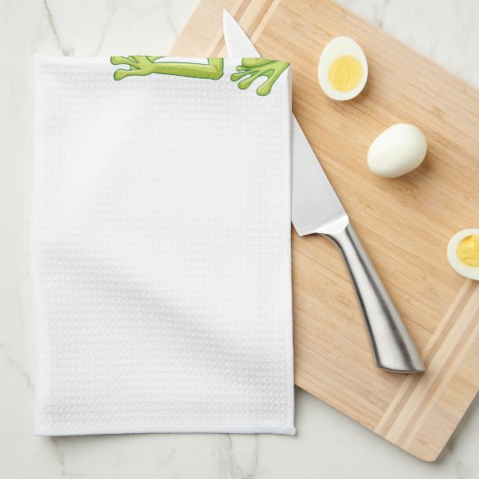 Hang in There Funny Frog Zitat Geschenk für Frosch Geschirrtuch (Viertel Falte)