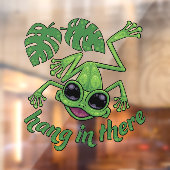 Hang in There Happy Green Tree Frog Fensteraufkleber (Blatt 2)