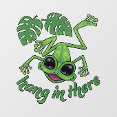 Hang in There Happy Green Tree Frog Fensteraufkleber (Blatt)