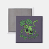 Hang in There Happy Green Tree Frog Magnet (Vorderseite/Rückseite)