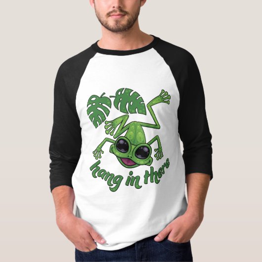 Hang in There Happy Green Tree Frog T-Shirt (Vorderseite)