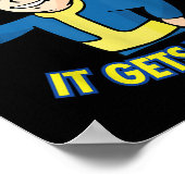 Hang In There It Gets Worse Boy Kids Funny Cute Me Poster (Ecke)